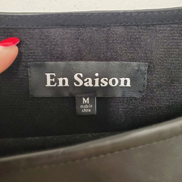 En Saison Lana Vegan Leather Mini Dress Medium Black Witch Goth Event Party - Picture 3 of 11